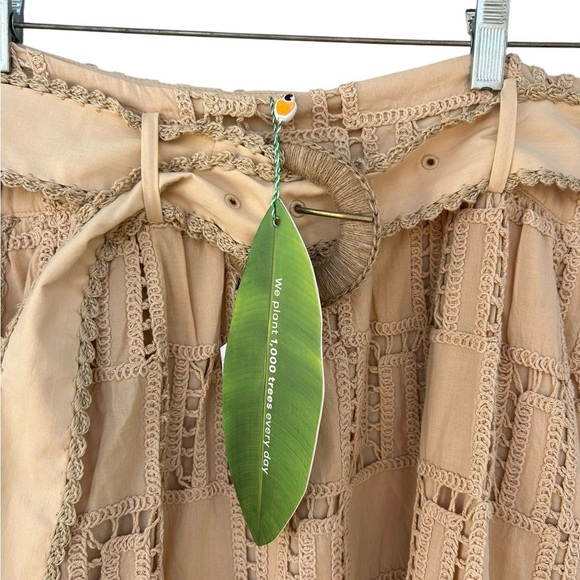 NWT Farm Rio Sand Belted Crochet Midi Skirt - Size Medium - Picture 6 of 11